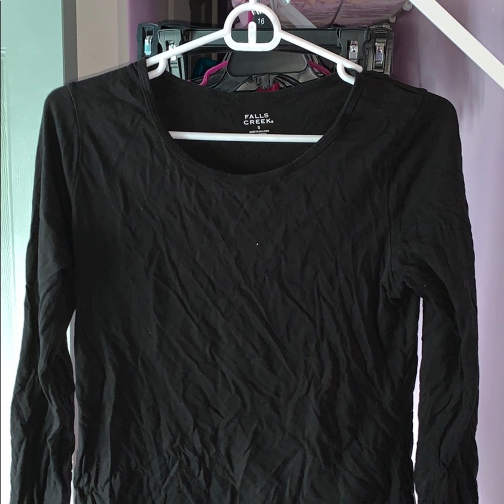 Falls Creek Plain Black Long Sleve Tee